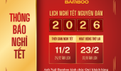🌸🧧 THÔNG BÁO LỊCH NGHỈ TẾT NGUYÊN ĐÁN BÍNH NGỌ 2026 TẠI CÁC CHI NHÁNH ANH NGỮ BAMBOO 🌸🧧 